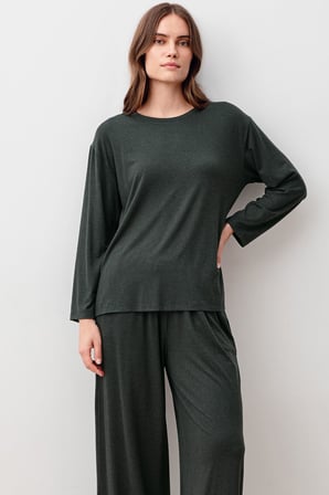 Uzun Kollu Yumuşak Dokulu Esnek Viskoz Pijama Takım 20202
