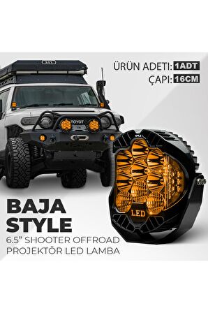 6.5" Baja Style Shooter Offroad Projektör Turuncu Led Lamba Uyumlu