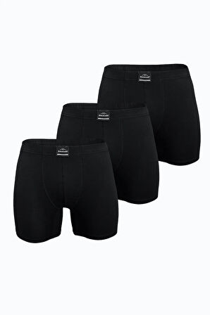 Erkek 3 lü Siyah Premium Collection Modal Uzun Boxer 3M250