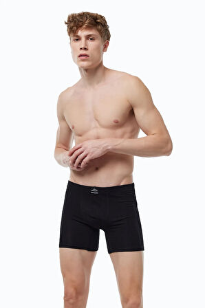Erkek 3 lü Siyah Premium Collection Modal Uzun Boxer 3M250