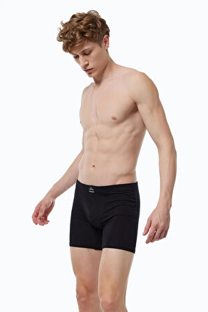 Erkek 3 lü Siyah Premium Collection Modal Uzun Boxer 3M250