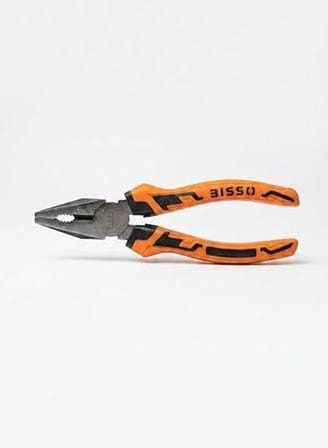 BISSO 1. Kalite Profesyonel Kombinasyon Pensesi 7 İnç 180 mm - Yüksek Kalite Krom Vanadyum Çelik (Cr-V), Ergonomik İzoleli Sap, Ağır Hizmet Tipi Tel Kesici ve Genel Amaçlı El Aleti