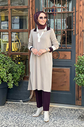 MİSS DALİDA Triko Tunik T25K-6009 Vizon