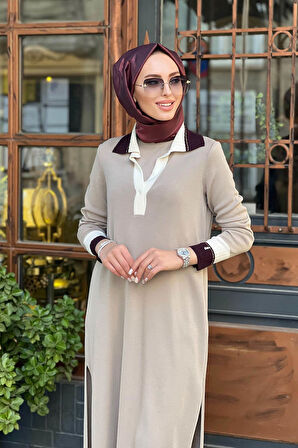 MİSS DALİDA Triko Tunik T25K-6009 Vizon