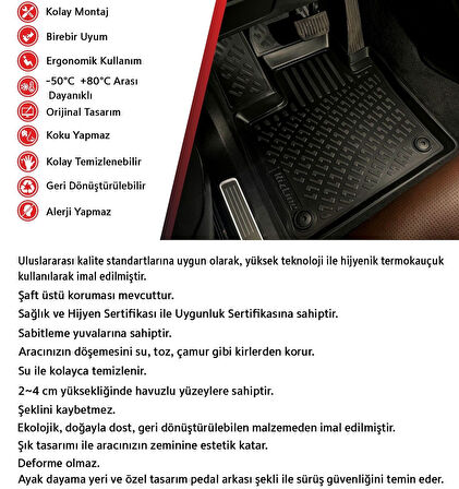 Rizline  Renault megane 1 3d havuzlu paspas 1995 / 2002 Rizline