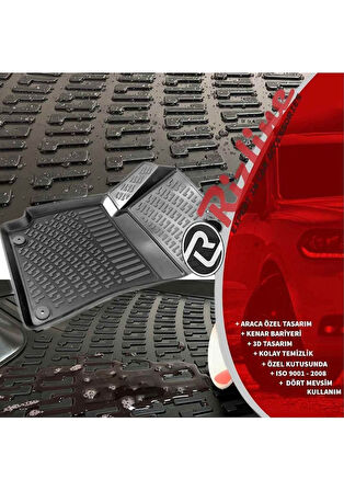 Rizline Toyota Corolla Uyumlu 2002-2007 3D Havuzlu Paspas