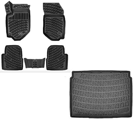 Peugeot 2008 2019 Sonrası Uyumlu 3D Paspas + ALT Bagaj Havuzu Seti (Dizel-Benzin)