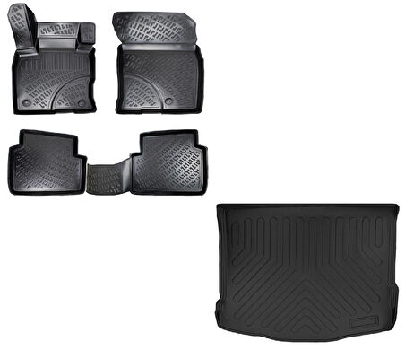Rizline Ford Kuga 2019 Sonrası Uyumlu Havuzlu Paspas + 3D Bagaj Havuzu Set