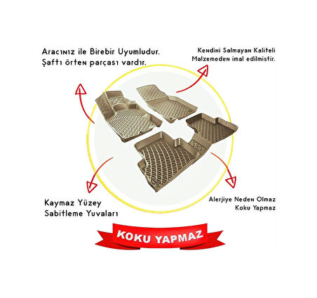 Rizline Chevroelt Captvia 2006-2018 3D Havuzlu Paspas Bej