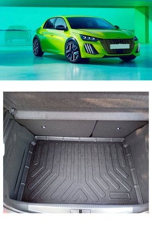 Rizline Peugeot 208 2025 ve Sonrası 1.2  Mild Hybrit  2025 ve Sonrası 3D Bagaj Havuzu Siyah