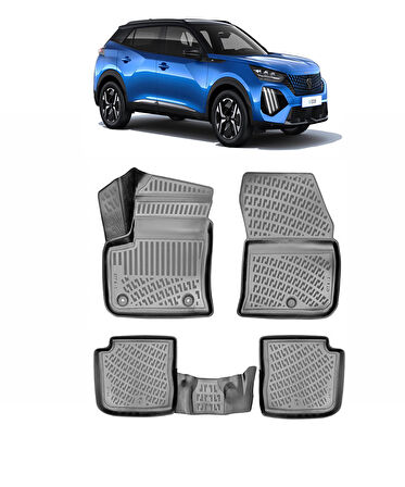 Rizline Peugeot 2008 Elektrikli 2022 + 3D Havuzlu Paspas Siyah