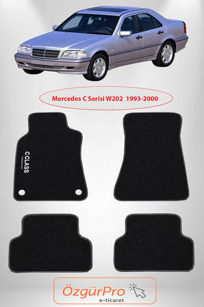Rizline Mercedes C Serisi W202 1993-2000 Araca Özel Halı Paspas Klipsli