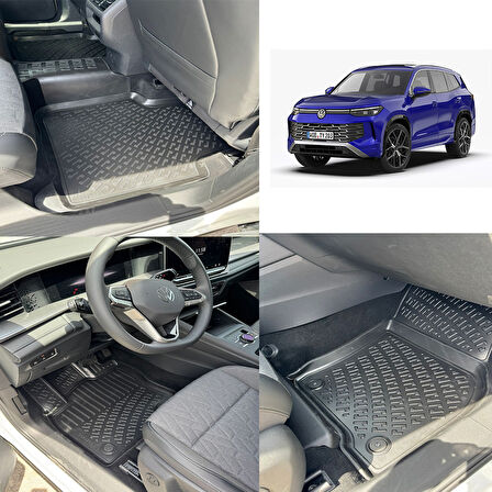 Rizline Volkswagen Tayron 2024 Ve Sonrası 3D Havuzlu Paspas Siyah