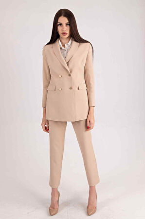 Bej  Blazer Ceket Pantolon İkili Takım 0106305.55