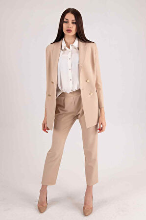 Bej  Blazer Ceket Pantolon İkili Takım 0106305.55