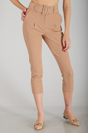 Camel Geniş Kemerli Bilek Paça Klasik Pantolon 0303553.09