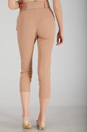 Camel Geniş Kemerli Bilek Paça Klasik Pantolon 0303553.09