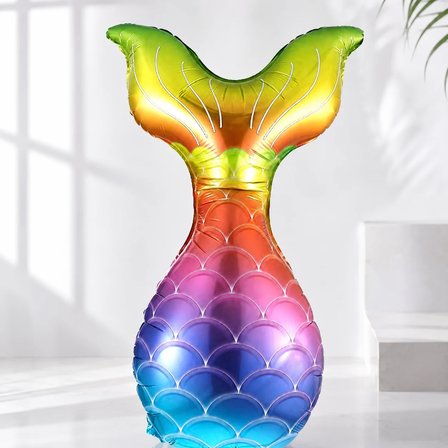 Folyo Balon Deniz Kızı Kuyruğu Rengarenk 36 İnç Mermaid Parti Süsü Dekor Balon