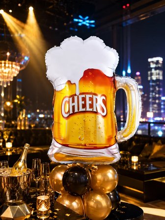 Folyo Balon Cheers Bira Bardağı 70x56 Cm Yılbaşı Parti Süsü Dekor Eğlence Balonu