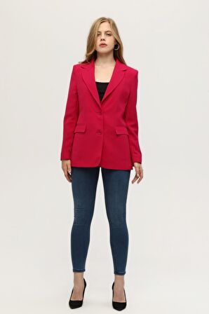 Fuşya Vatkalı Astarlı Blazer Ceket 0105110.12