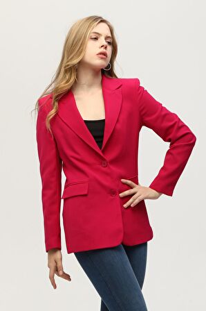 Fuşya Vatkalı Astarlı Blazer Ceket 0105110.12