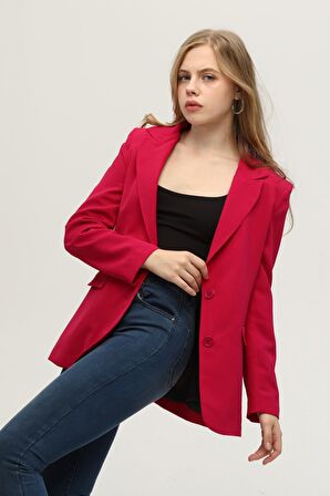 Fuşya Vatkalı Astarlı Blazer Ceket 0105110.12