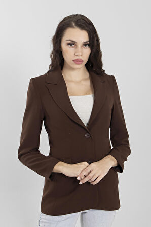 Kahve Vatkalı Astarlı Blazer Ceket 0105110.05
