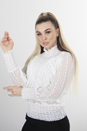 Beyaz Transparan Bluz 4202555.15
