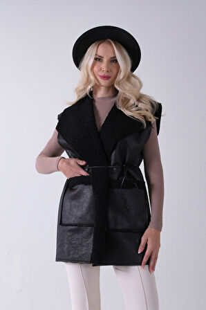 Siyah Şal Yaka Yelek 31070182.01