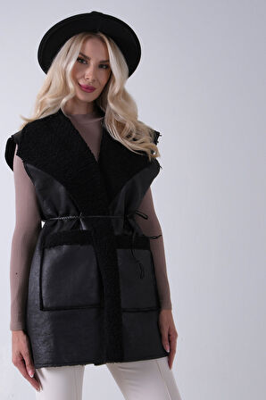 Siyah Şal Yaka Yelek 31070182.01