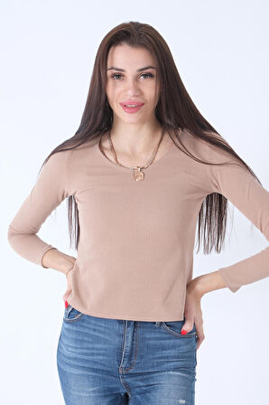 Bej Örme V Yaka Kazak 0103012.55