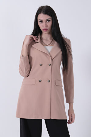 Bej Astarlı Düğme Kapamalı Blazer Ceket 0105123.55