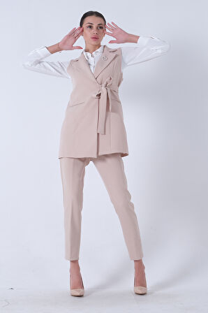 Taş Kalp Broşlu Gömlek-Yelek-Pantolon 3'lü Takım 4595036.50
