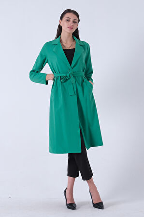 Zümrüt Önü Tek Düğmeli Belden Bağlamalı Kap 0809022.123