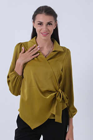 Fıstık Yandan Bağlamalı Şifon Bluz 41620062.22