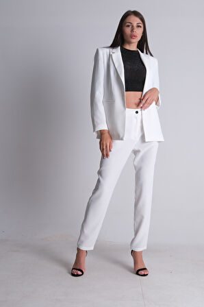 Ekru Klasik Yaka Ceketli Takım 0106309.147