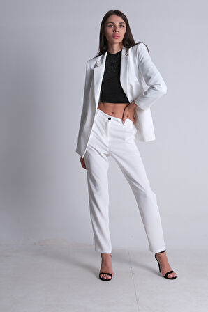 Ekru Klasik Yaka Ceketli Takım 0106309.147