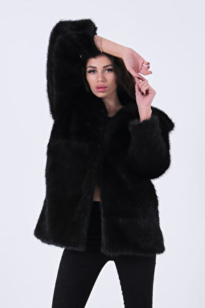 Siyah Uzun Lolita Kürk Kaban 31050729.01