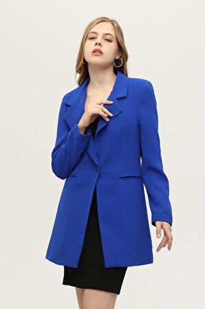 Saks Leopar Astar Detaylı Krep Blazer Ceket 0105120.26
