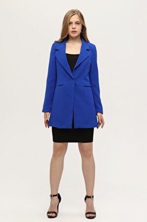 Saks Leopar Astar Detaylı Krep Blazer Ceket 0105120.26