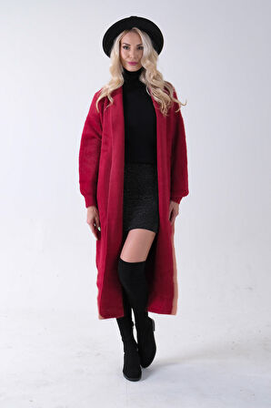 Bordo Uzun Triko Hırka 46892476.04
