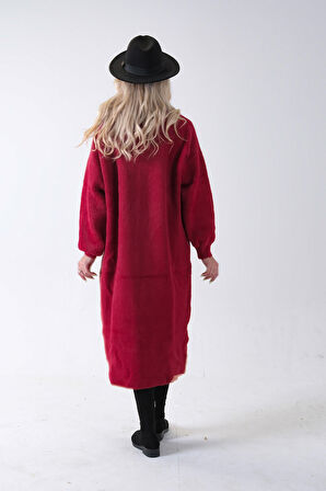 Bordo Uzun Triko Hırka 46892476.04