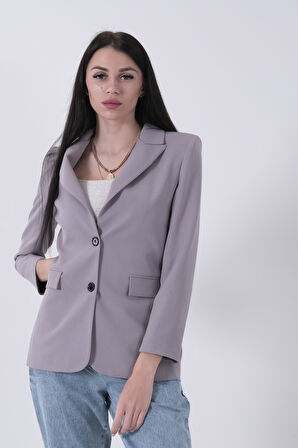 Gri Vatkalı Astarlı Blazer Ceket 0105110.06
