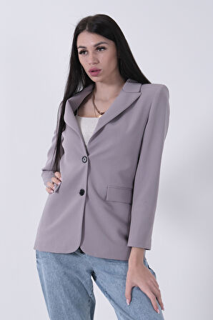 Gri Vatkalı Astarlı Blazer Ceket 0105110.06
