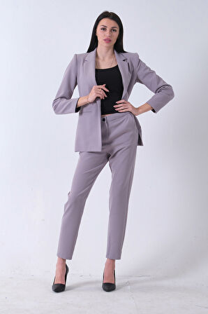 Gri Klasik Yaka Ceketli Takım 0106309.06