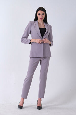 Gri Klasik Yaka Ceketli Takım 0106309.06