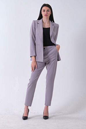 Gri Klasik Yaka Ceketli Takım 0106309.06