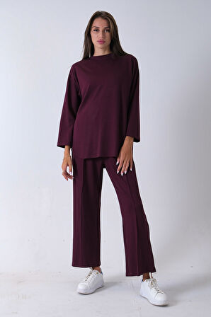 Mürdüm Rahat Kumaş Basic Pantolonlu Takım 31040630.21
