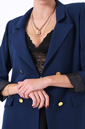 Saks Astarlı Düğme Kapamalı Blazer Ceket 0105123.26