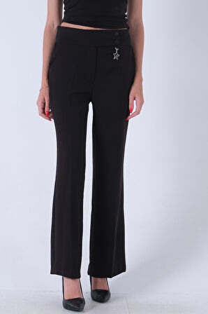 Siyah Bel Ribana Detaylı Aksesuarlı 2 Düğme Pantolon 3974144.01